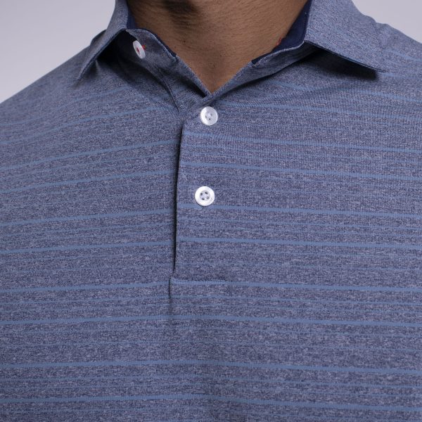 Men's Soren Mélange Stripe Polo S/S - Image 3