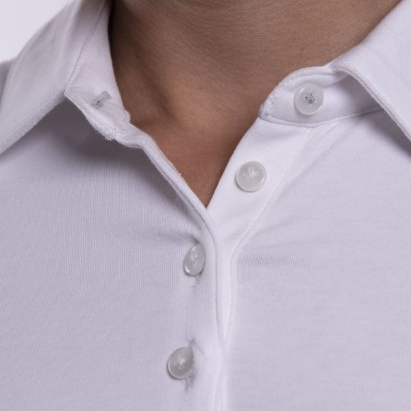 Women's Hollow Pima Polo L/S - Image 3